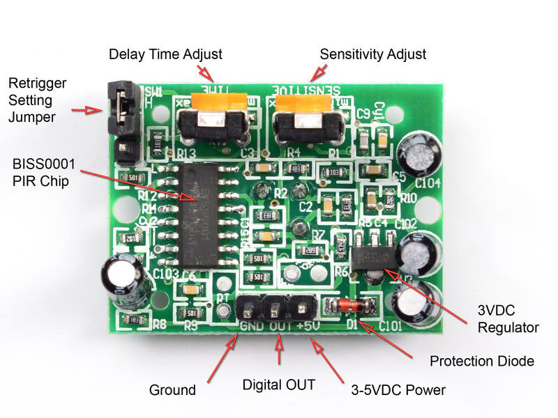 Circuit module HC-SR501 Adafruit PIR
