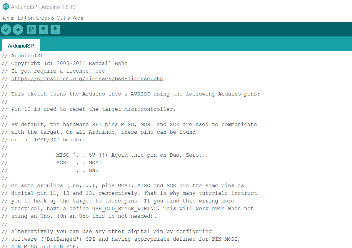 arduino isp code content