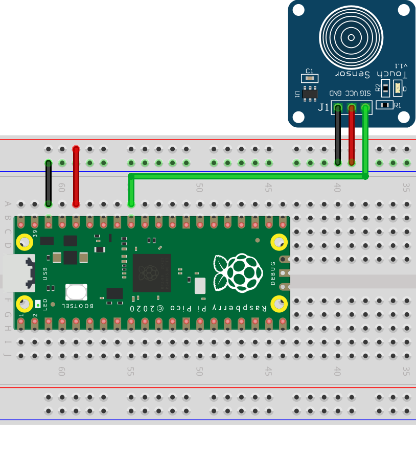 capactive touch sensor pi pico micro python rpi picot