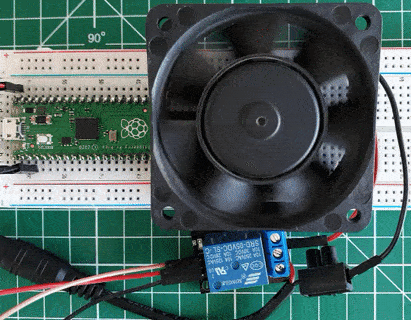 control of a fan via a relay from a Pico