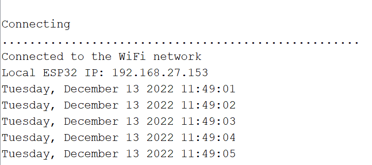 date retrieved from an ntp server