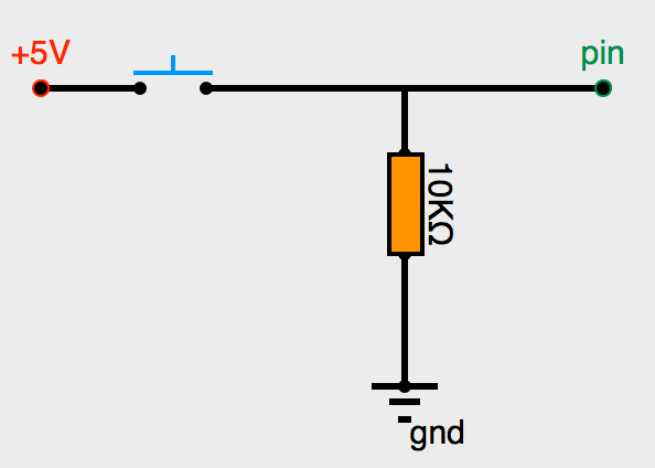 Wiring of a pull-down pushbutton