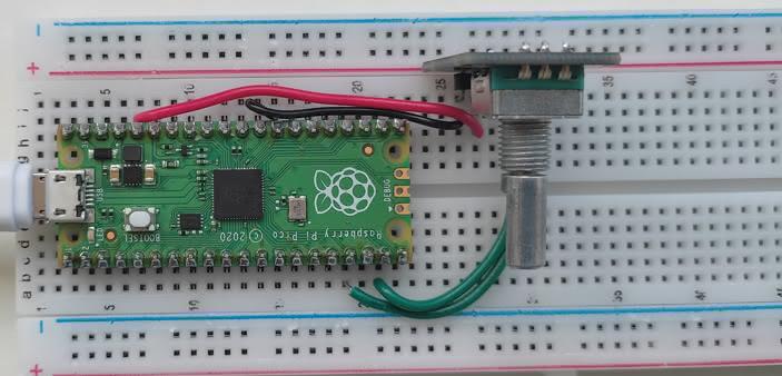 breadboard schematic rotary encoder Pi Pico