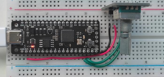 breadboard schematic rotary encoder Pi Pico