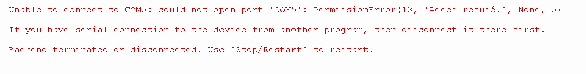 serial port access denied