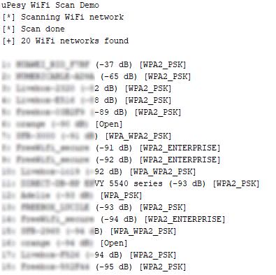 Scanning of surrounding wifi networks