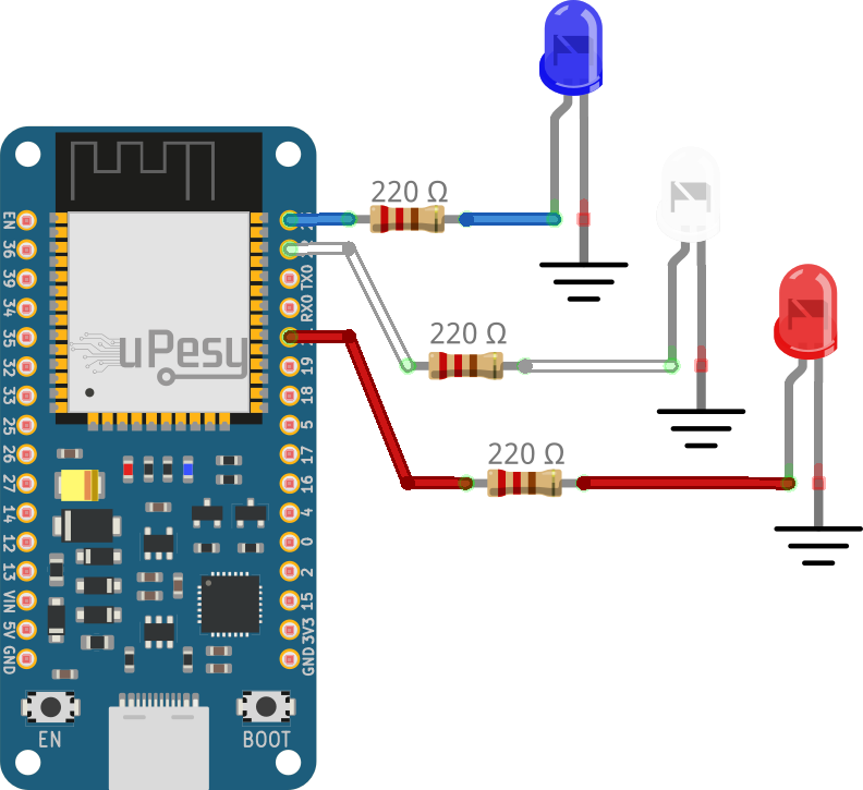 Wiring diagram ESP32 led pwm