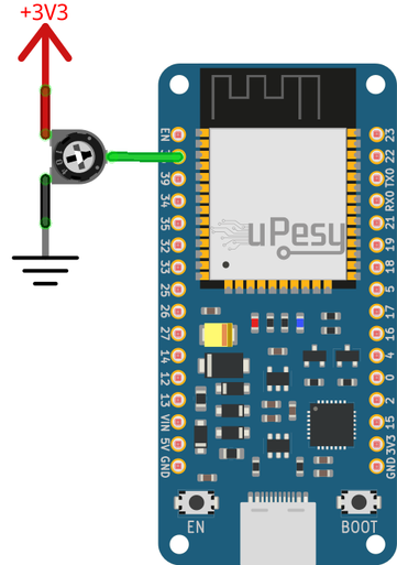 Measure analog voltage on ESP32 with ADC