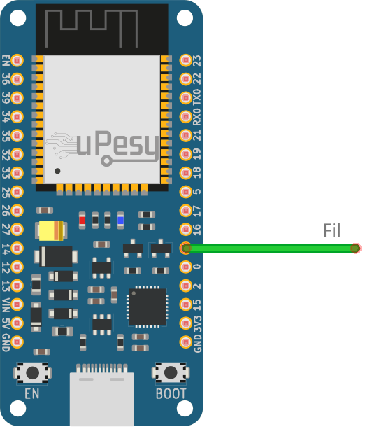 ESP32 wiring diagram of the capacitive sensor